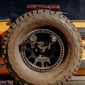 Jeep Wrangler JL Spare Tire Carrier Light Mount - Rear - KC HiLiTES - Bolt-On Steel, Black Powder-Coated - Black Textured - `18-`27